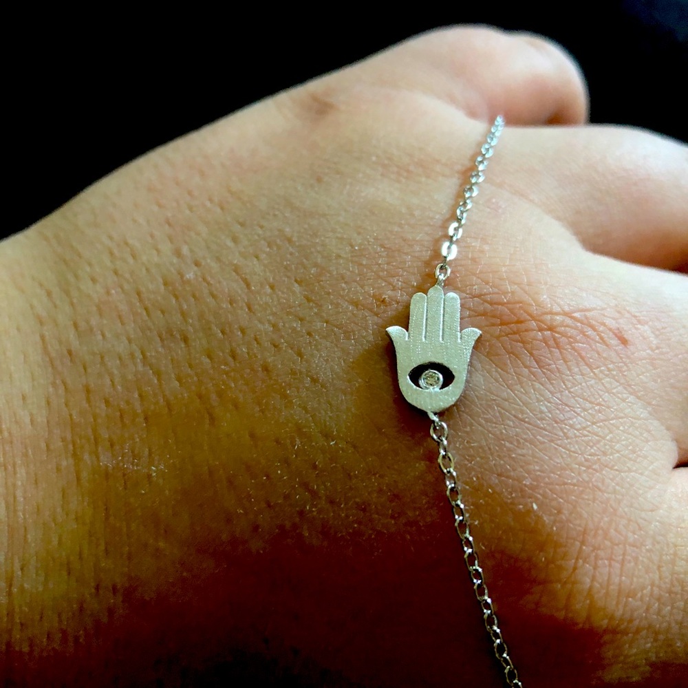 Silver plated bracelet hamsa/evil eye